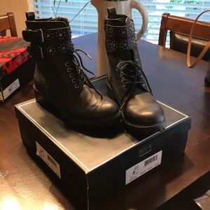 MIA Ankle Black Combat Boots ‘Paisley’ NIB 8.5